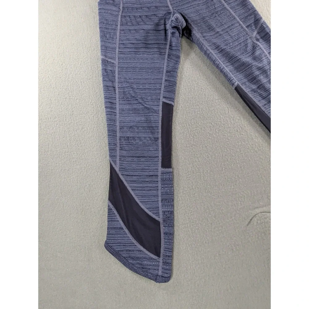 ATHLETA ULTIMATE STASH POCKET PRINTED CAPRI LEGGINGS BLUE XXS